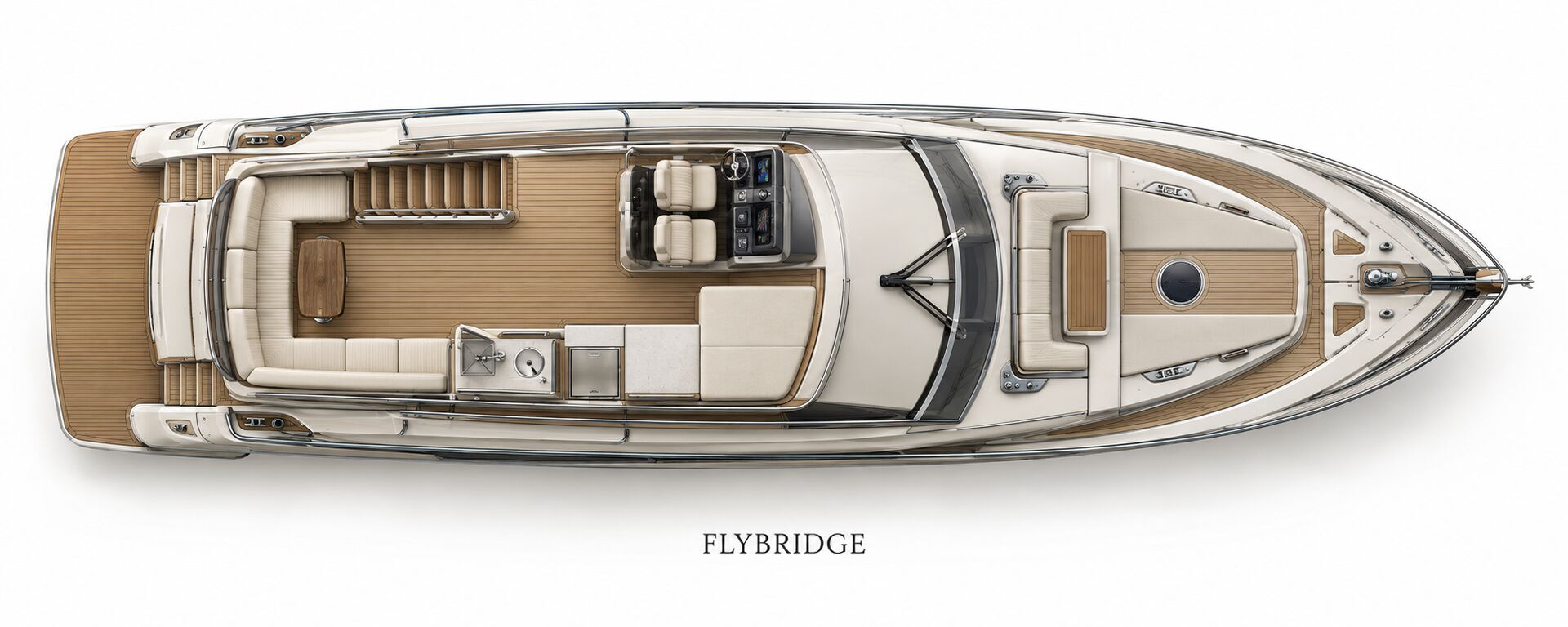 Baltra B65 flybridge deck plan