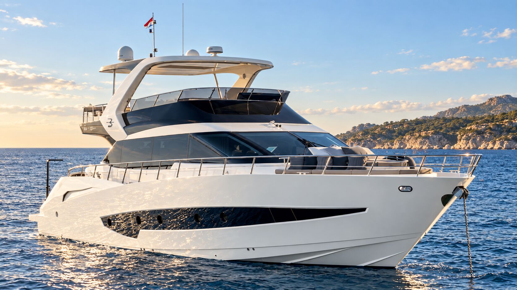 Baltra B75 bow three-quarter view